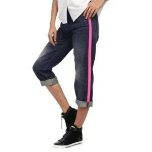 Marc by Marc Jacobs Annie Boyfriend Crop Jeans w/tuxedo Stripe